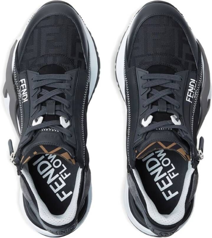 Fendi Grijze Slip-On Sneakers met Elastische Veters