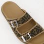Fendi Bruine Platte Sandalen Elegante Metalen Details Brown Heren - Thumbnail 8