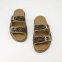 Fendi Bruine Platte Sandalen Elegante Metalen Details Brown Heren - Thumbnail 9