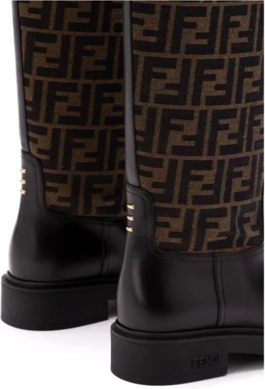 Fendi Jacquard Patroon Blokhak Laarzen