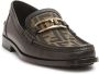 Fendi Leren Instaploafers met Metalen Detail Black Heren - Thumbnail 4