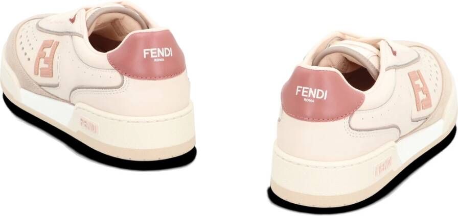 Fendi Leren lage sneakers met suède inzetstukken