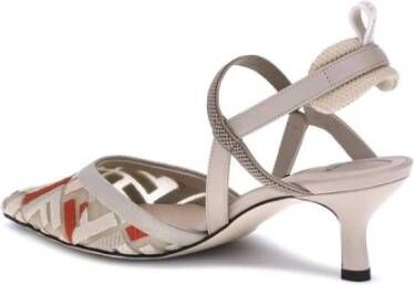 Fendi Lite Mesh Slingback Pumps met Borduursel