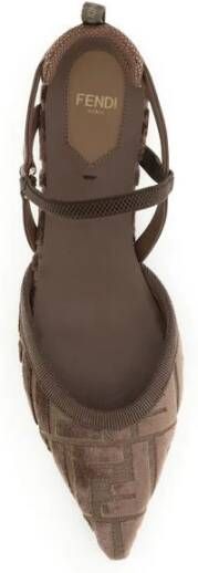 Fendi Lite Slingback Ballerina met FF Borduurwerk