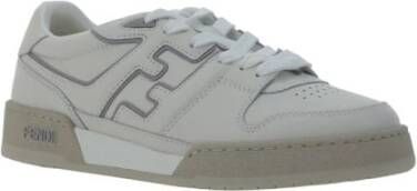 Fendi Luxe Geperforeerde Sneakers met Paneeldesign White Heren