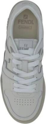 Fendi Luxe Geperforeerde Sneakers met Paneeldesign White Heren