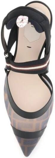 Fendi Mesh Almond Toe Kitten Heel Pumps