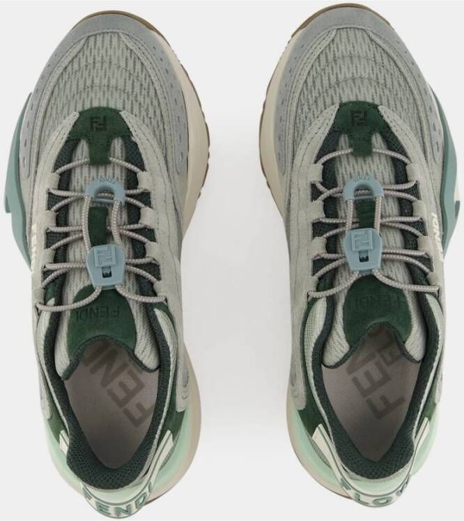 Fendi Mesh & Suede Low-Top Sneakers