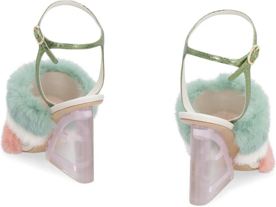 Fendi Mink Bont Hak Sandalen