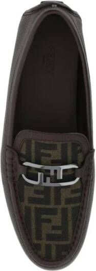 Fendi Monogram Leren Loafers met Metalen Hardware