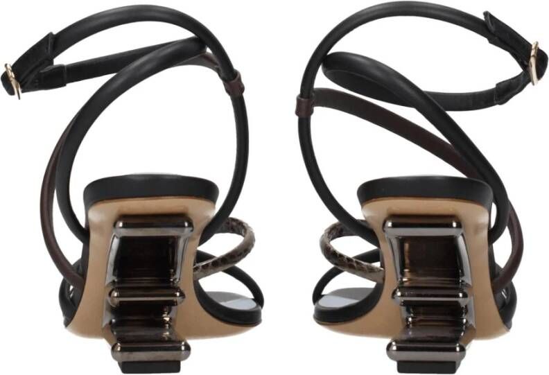 Fendi Multicolor Leren Sandaal Gesp Sluiting