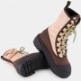 Fendi Roze Lace-Up Biker Boots - Thumbnail 2