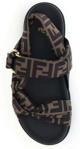 Fendi Satin Sandalen met D-Ring Gesp