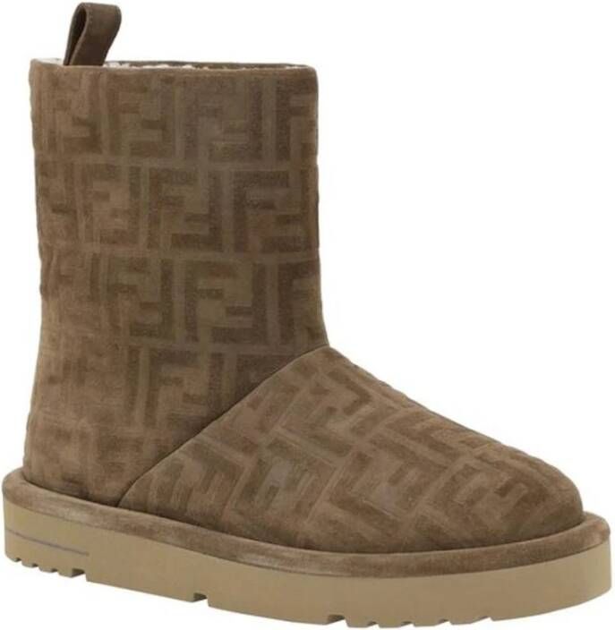 Fendi Ski Boots met Shearling Voering Brown Dames