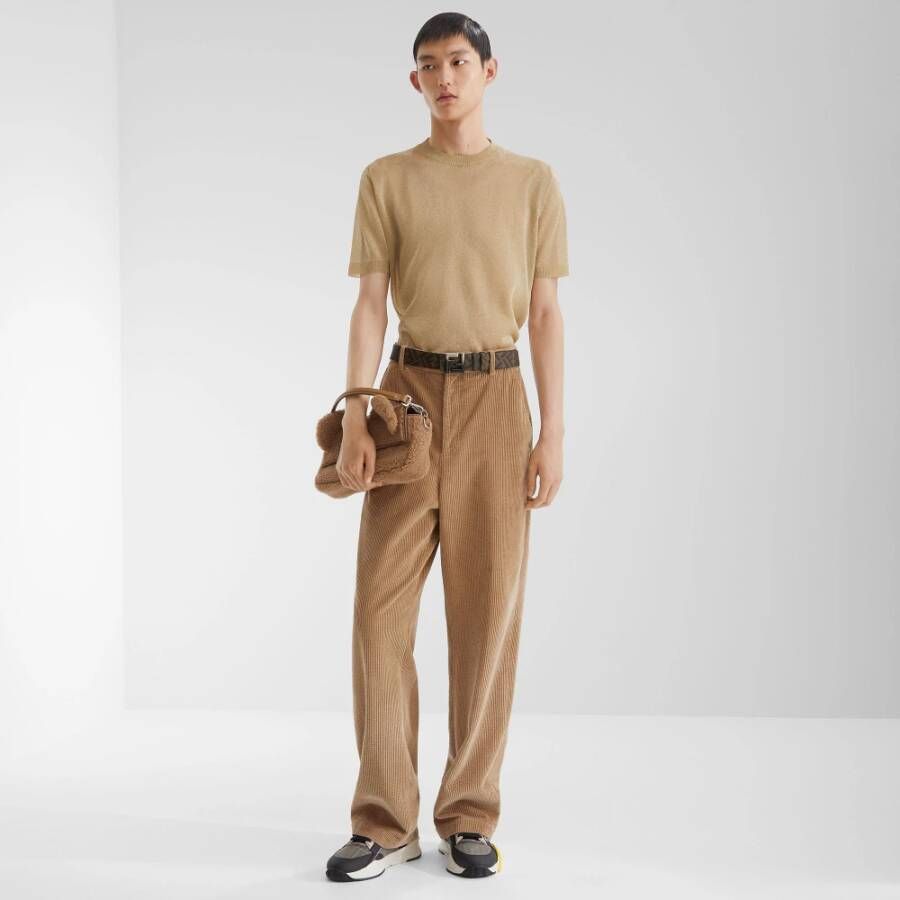 Fendi Witte Slip On Sneakers Elastische Veters White Heren