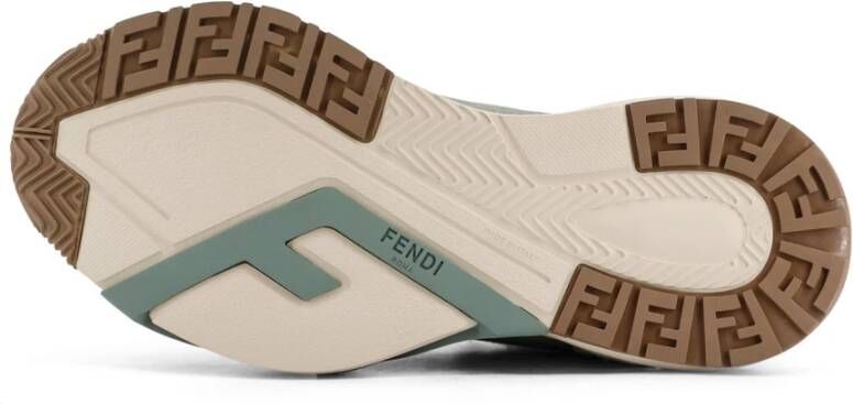 Fendi Sneakers met Elastische Veters en Suède Inzet