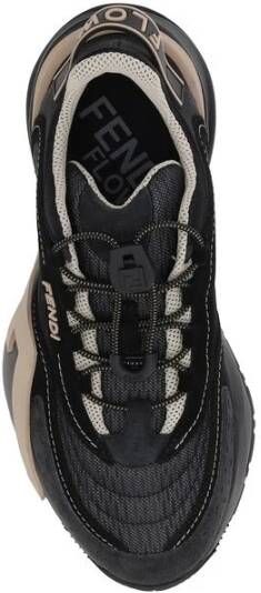 Fendi Sneakers met logo en gestructureerde zool