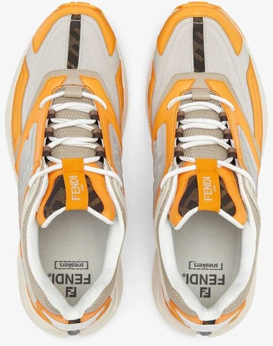 Fendi Oranje Tech Fabric Sneakers Oranje Heren