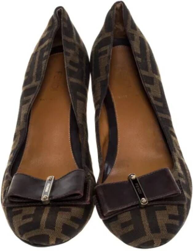 Fendi Vintage Pre-owned Canvas heels Brown Dames