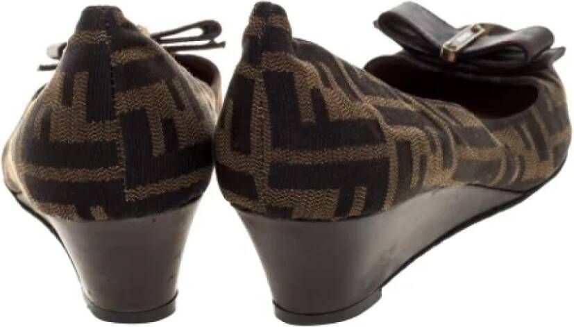 Fendi Vintage Pre-owned Canvas heels Brown Dames