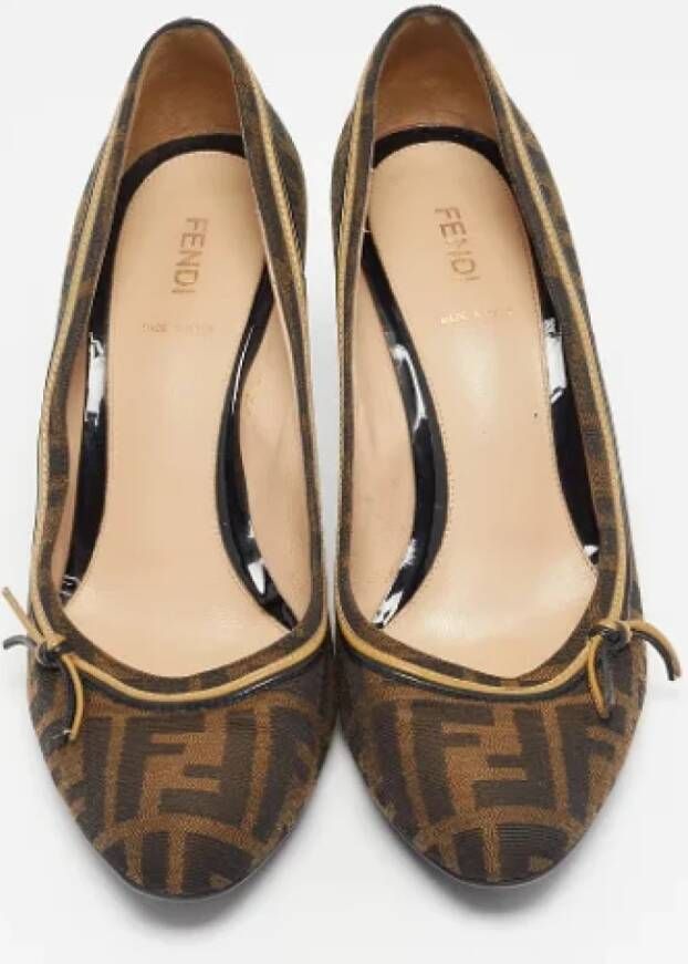 Fendi Vintage Pre-owned Canvas heels Brown Dames