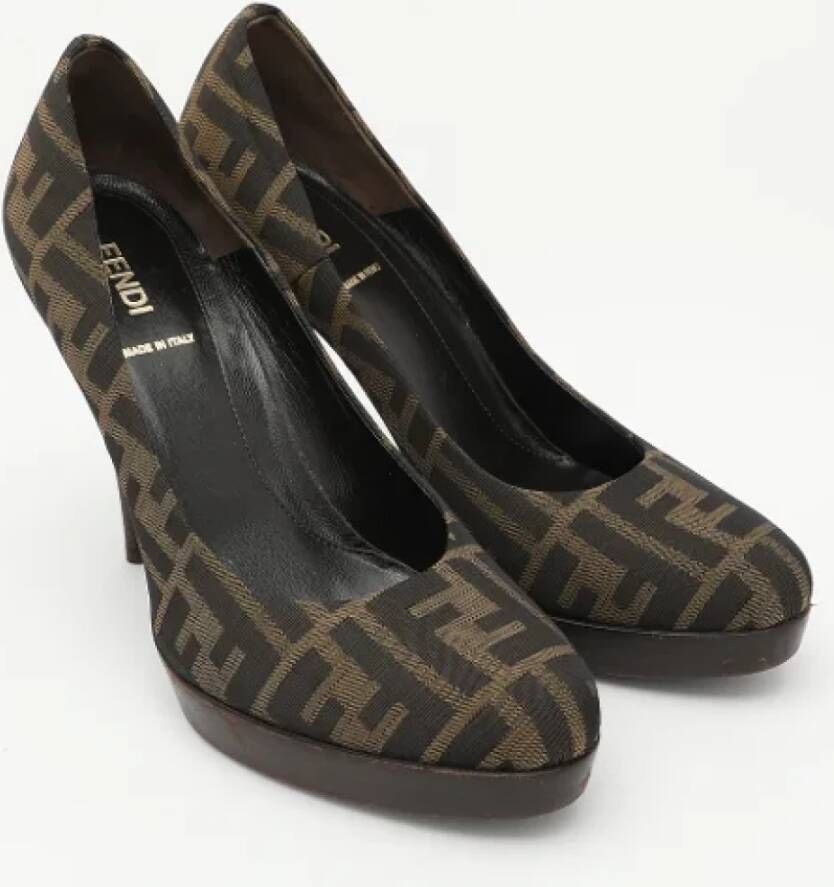 Fendi Vintage Pre-owned Canvas heels Brown Dames