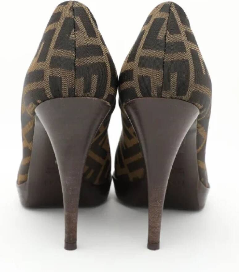 Fendi Vintage Pre-owned Canvas heels Brown Dames