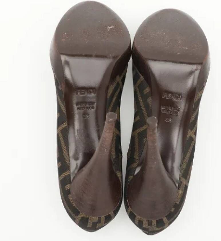 Fendi Vintage Pre-owned Canvas heels Brown Dames