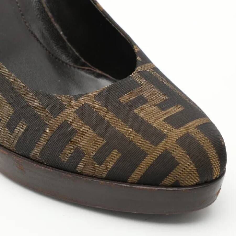 Fendi Vintage Pre-owned Canvas heels Brown Dames