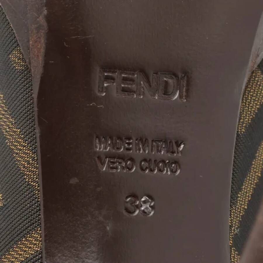 Fendi Vintage Pre-owned Canvas heels Brown Dames