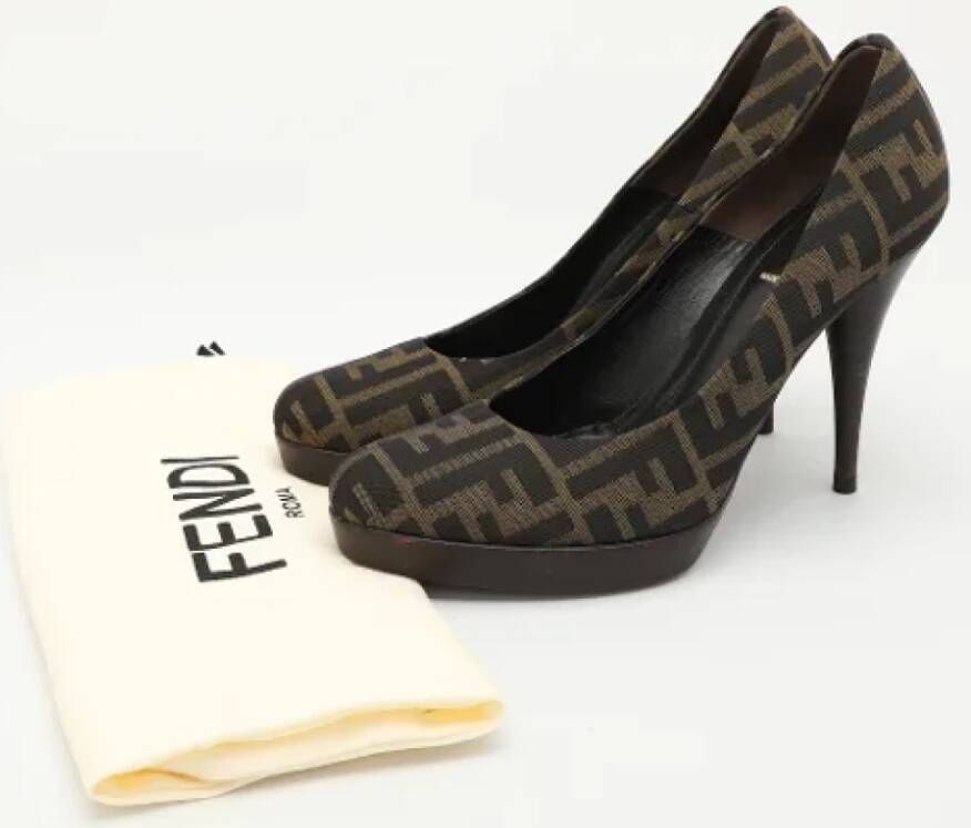 Fendi Vintage Pre-owned Canvas heels Brown Dames