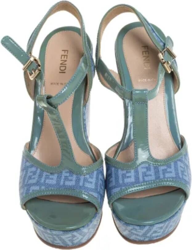 Fendi Vintage Pre-owned Canvas sandals Blue Dames