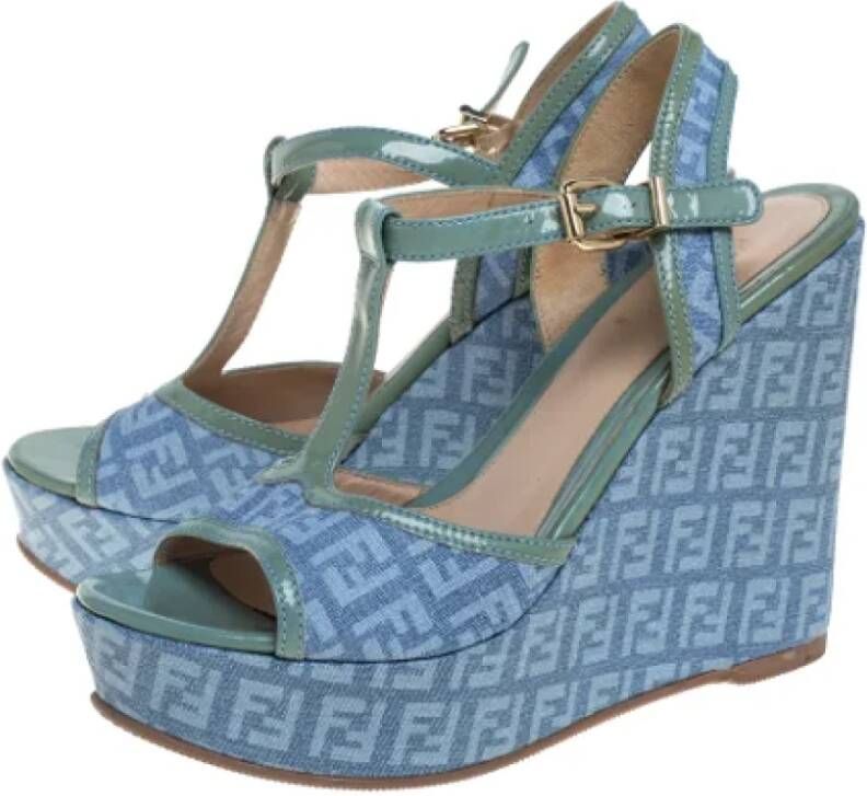 Fendi Vintage Pre-owned Canvas sandals Blue Dames