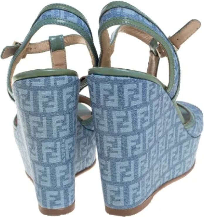 Fendi Vintage Pre-owned Canvas sandals Blue Dames