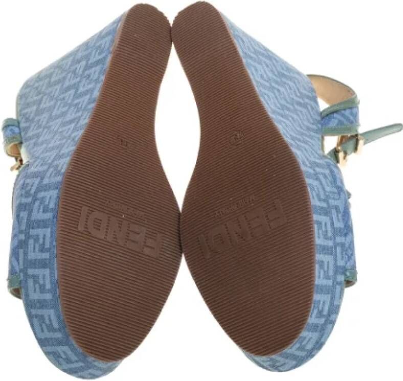 Fendi Vintage Pre-owned Canvas sandals Blue Dames