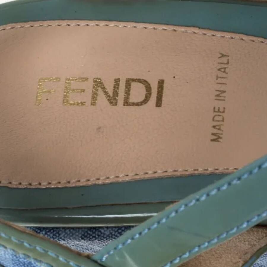 Fendi Vintage Pre-owned Canvas sandals Blue Dames