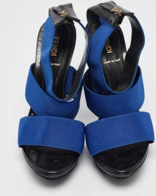 Fendi Vintage Pre-owned Canvas sandals Blue Dames