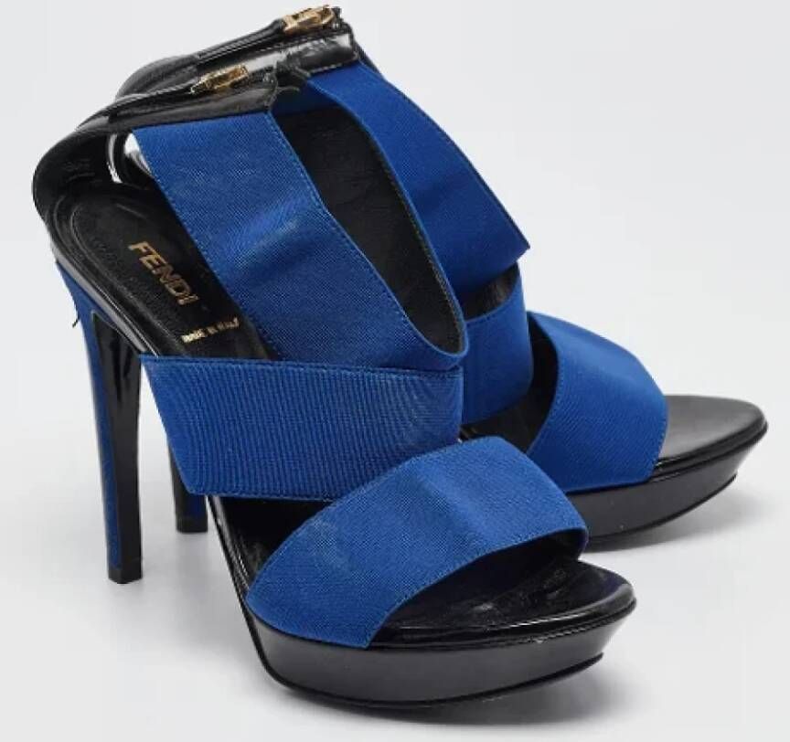 Fendi Vintage Pre-owned Canvas sandals Blue Dames