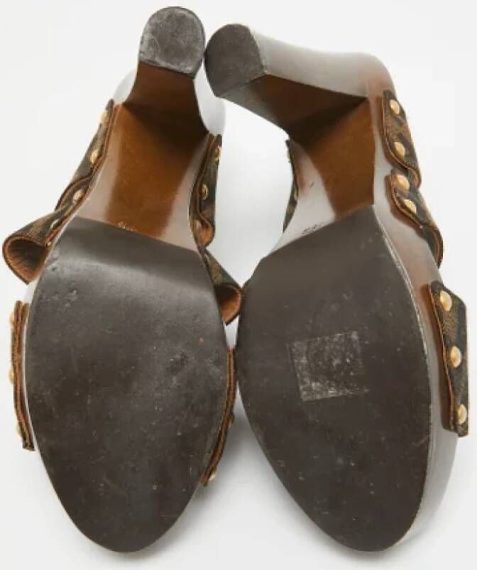 Fendi Vintage Pre-owned Canvas sandals Brown Dames