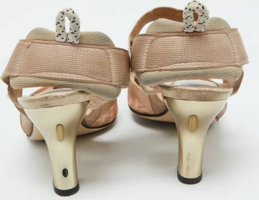 Fendi Vintage Pre-owned Fabric heels Beige Dames