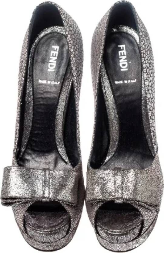 Fendi Vintage Pre-owned Fabric heels Gray Dames