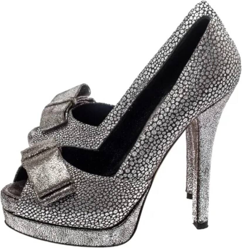 Fendi Vintage Pre-owned Fabric heels Gray Dames