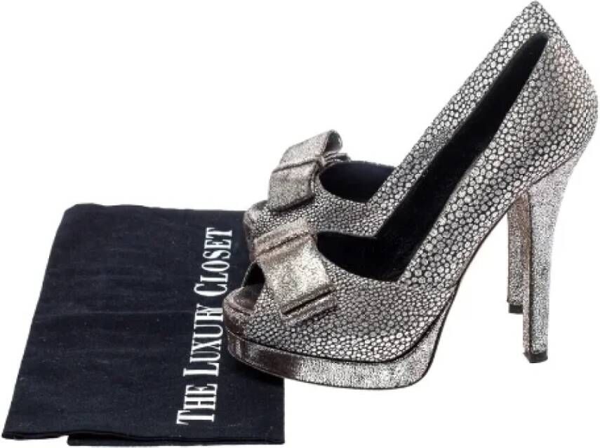 Fendi Vintage Pre-owned Fabric heels Gray Dames