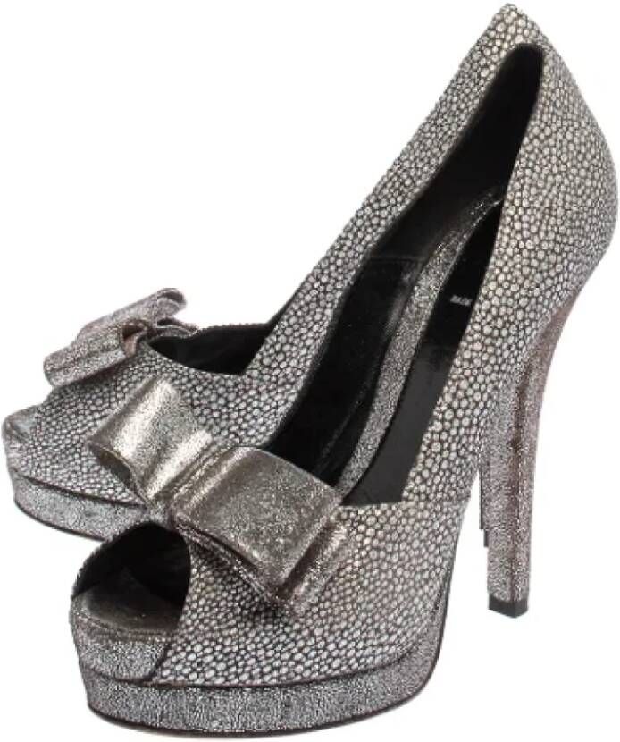 Fendi Vintage Pre-owned Fabric heels Gray Dames