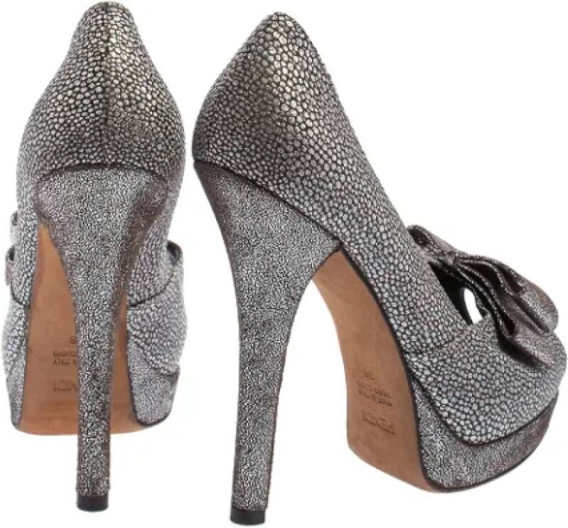 Fendi Vintage Pre-owned Fabric heels Gray Dames