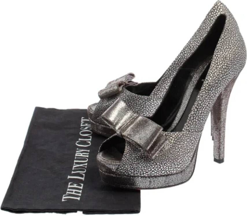 Fendi Vintage Pre-owned Fabric heels Gray Dames