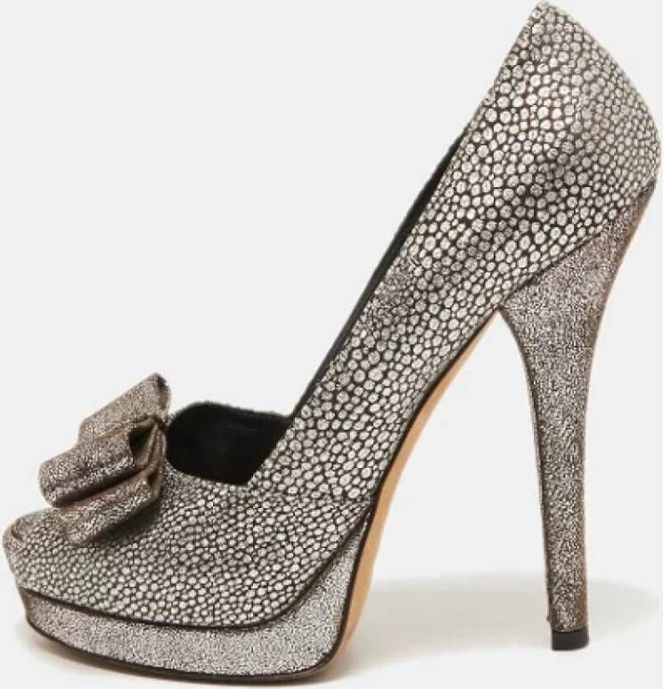Fendi Vintage Pre-owned Fabric heels Gray Dames