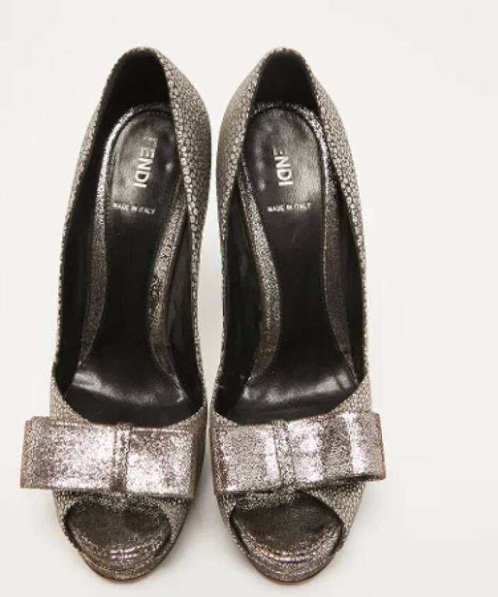 Fendi Vintage Pre-owned Fabric heels Gray Dames