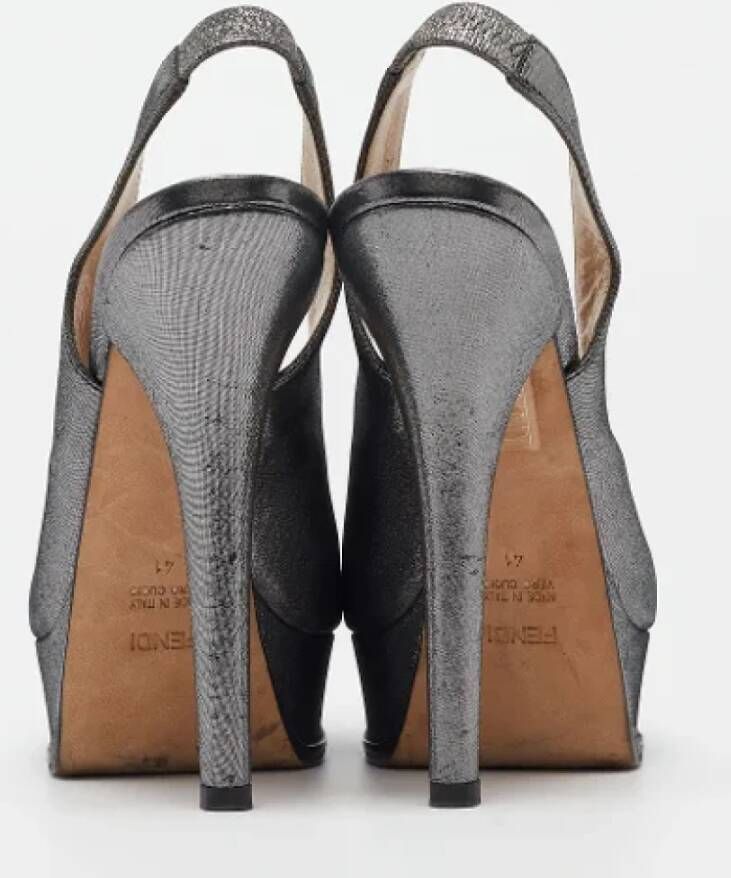 Fendi Vintage Pre-owned Fabric heels Gray Dames