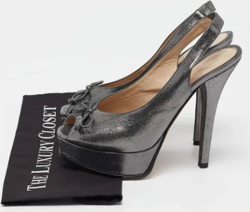 Fendi Vintage Pre-owned Fabric heels Gray Dames